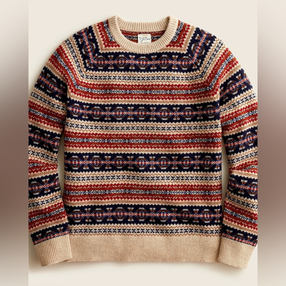 J. Crew Fair Isle crewneck sweater in lambswool